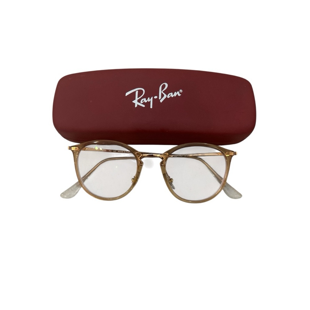 Ray-Ban 7140 Unisex Glasses – Light Brownish Pink & Rose Gold – 49mm with case
